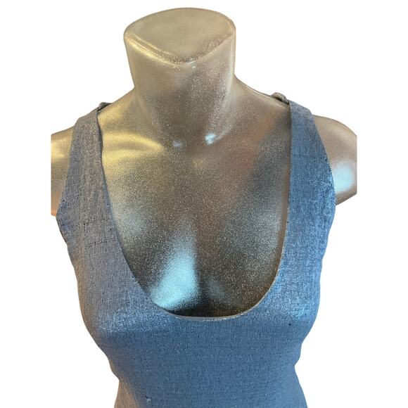 Vintage 90's Gianni VERSACE Sexy Sheath Dress GORGEOUS COLOR Size 42 US 8 Blue - Picture 3 of 16